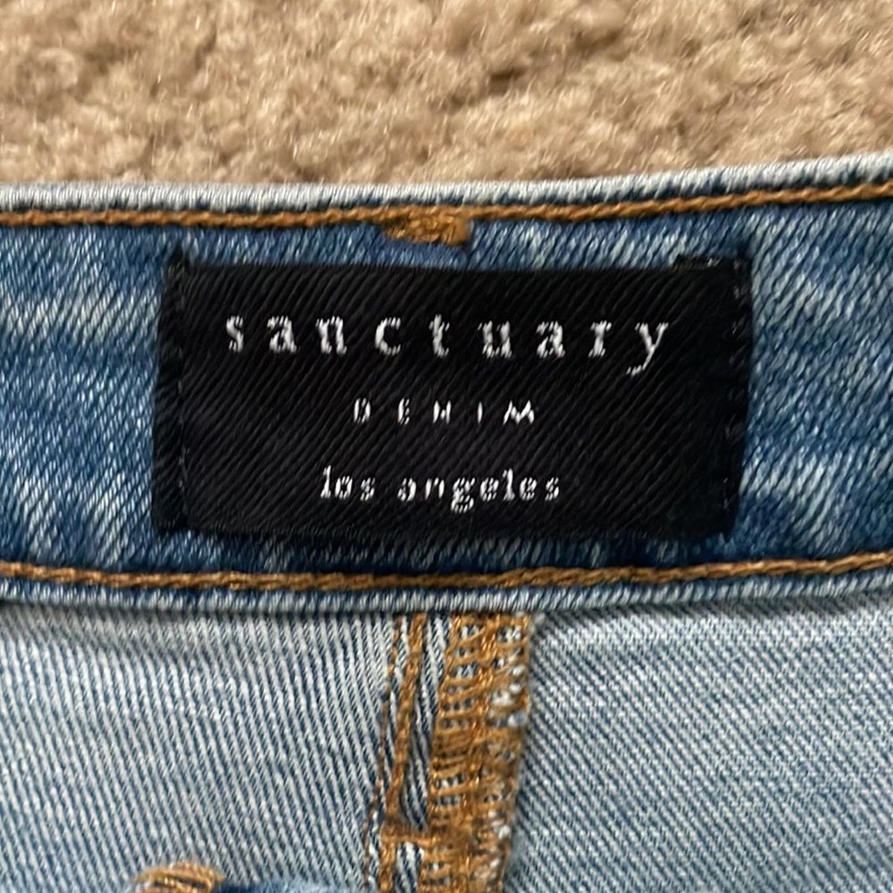 Sanctuary Denim Ryan 5 Pocket Distressed Mini Jean Skirt Women’s Sz 25 - Picture 5 of 9
